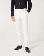 Mens Ivory Relaxed Slim Linen Blend Tailored Suit Pant